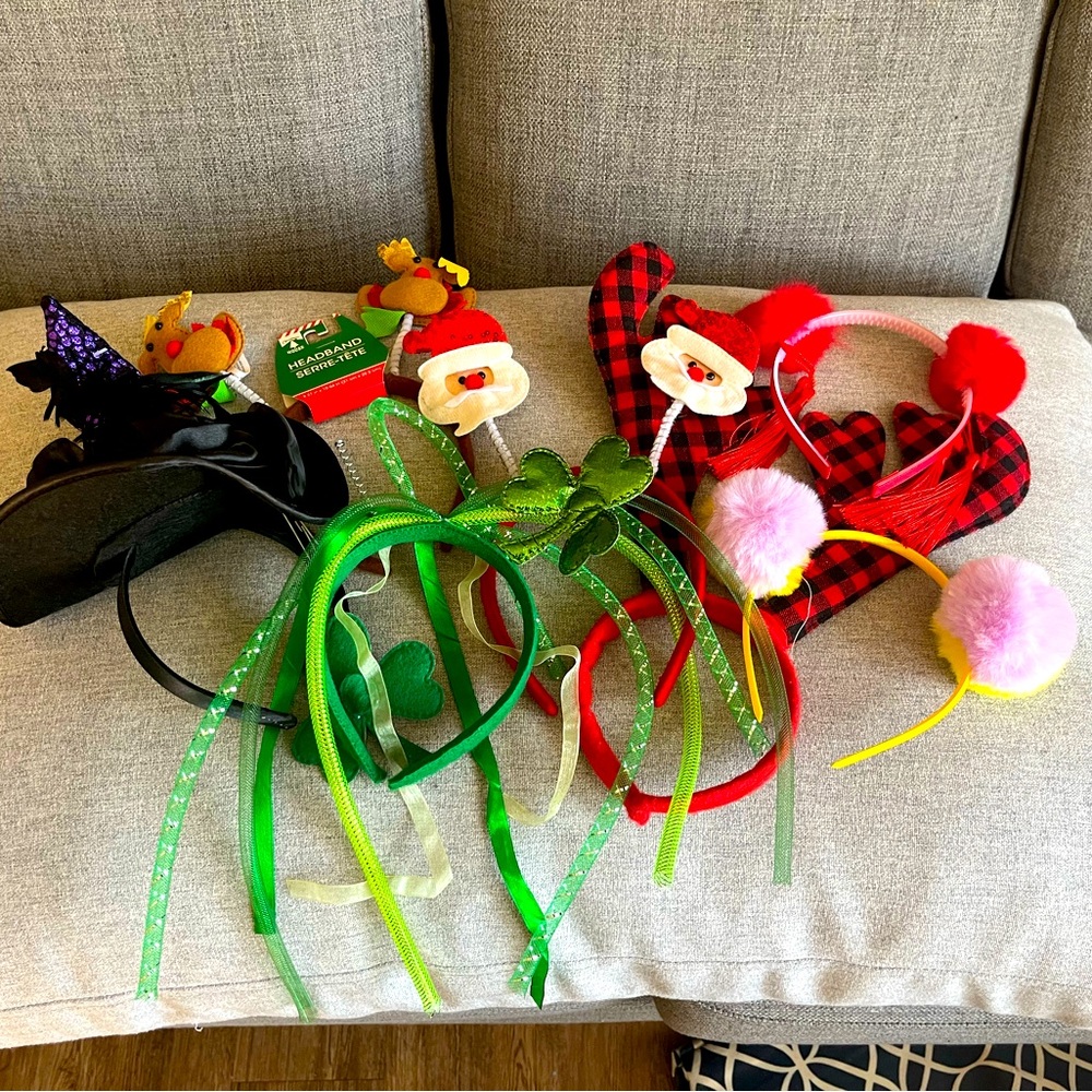 Assortments of 7 Dress Up/Season Headbands